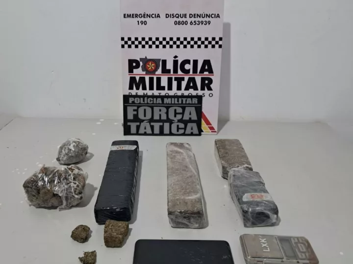 Força Tática prende homem e apreende adolescente com tabletes de maconha em Tangará da Serra