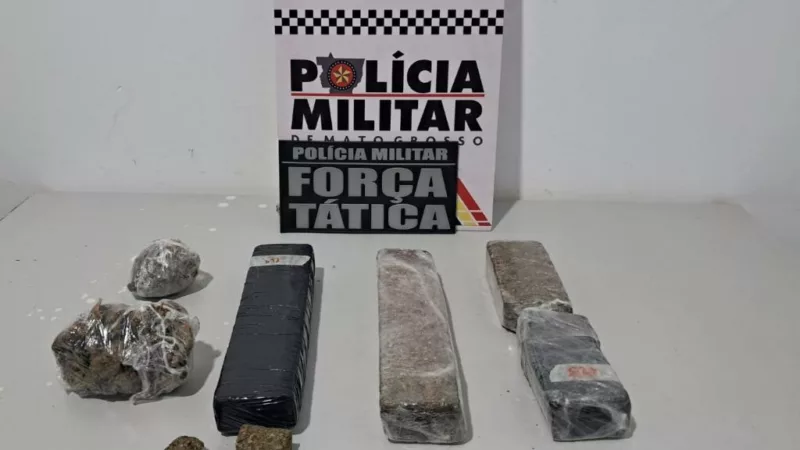 Força Tática prende homem e apreende adolescente com tabletes de maconha em Tangará da Serra