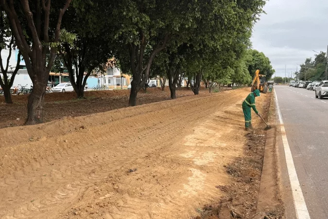 Sinop: começa construção de estacionamento na avenida dos Tarumã