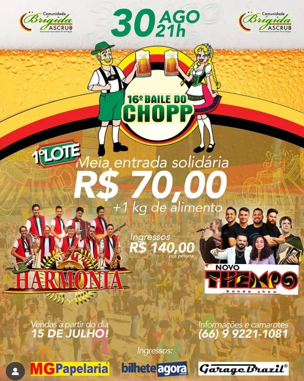 16º Baile do Chopp da Comunidade Brígida reforça tradição e promete a maior festa popular de Sinop