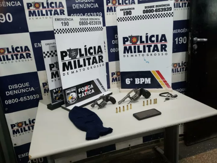 Polícia Militar apreende armas e prende dois integrantes de facção criminosa em Cáceres