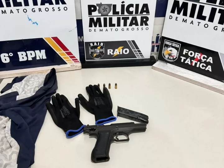 Polícia Militar prende homem faccionado com arma de fogo em Cáceres