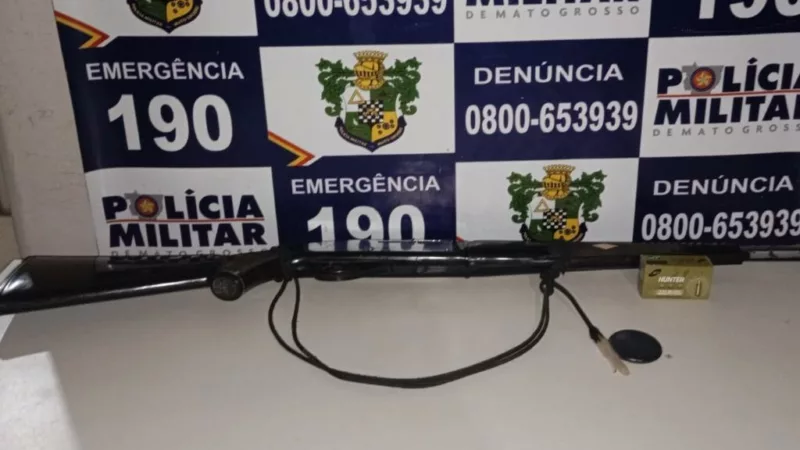 PM prende homem por agredir esposa e porte ilegal de arma em Vila Bela da Santíssima Trindade