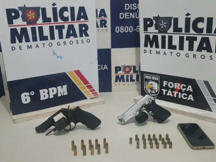 Polícia Militar detém três faccionados e apreende armas de fogo em Cáceres