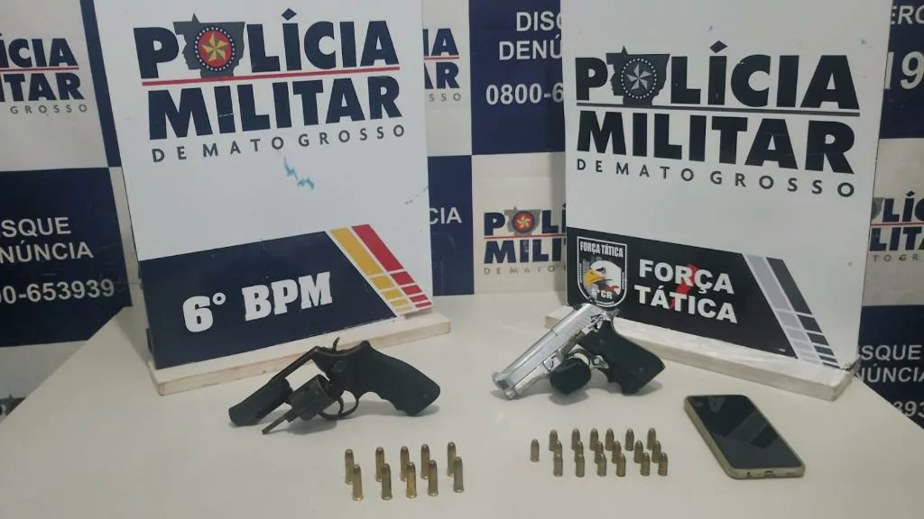 Polícia Militar detém três faccionados e apreende armas de fogo em Cáceres