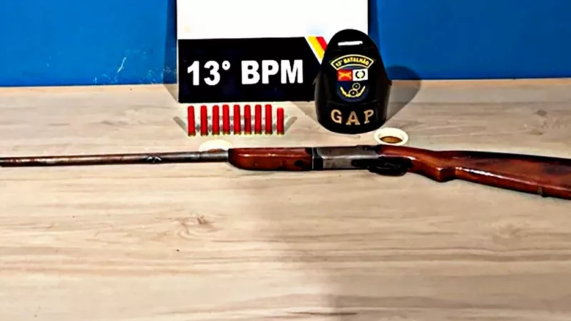 Homem é preso transportando arma e munições em Lucas do Rio Verde