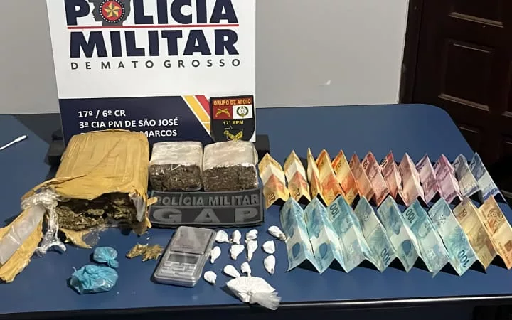 Polícia Militar prende dois faccionados por tráfico e apreende porções de drogas