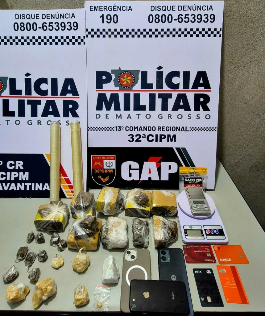 PM prende três faccionados por tráfico de drogas e apreende dois quilos de entorpecentes