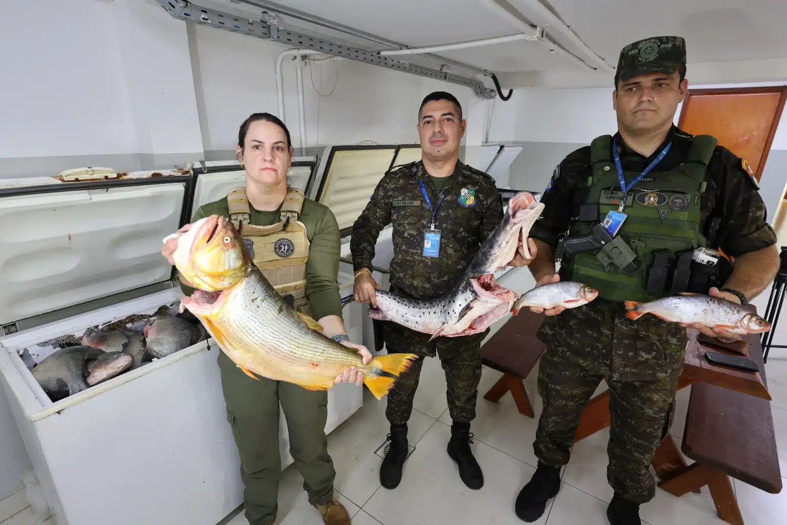 Operação conjunta apreende quase uma tonelada de pescado irregular em Mato Grosso