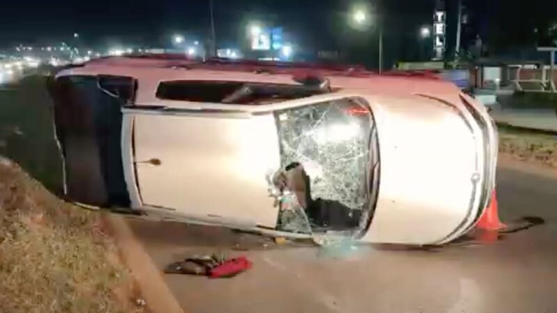 Sorriso: carro capota após passar em radar da BR-163