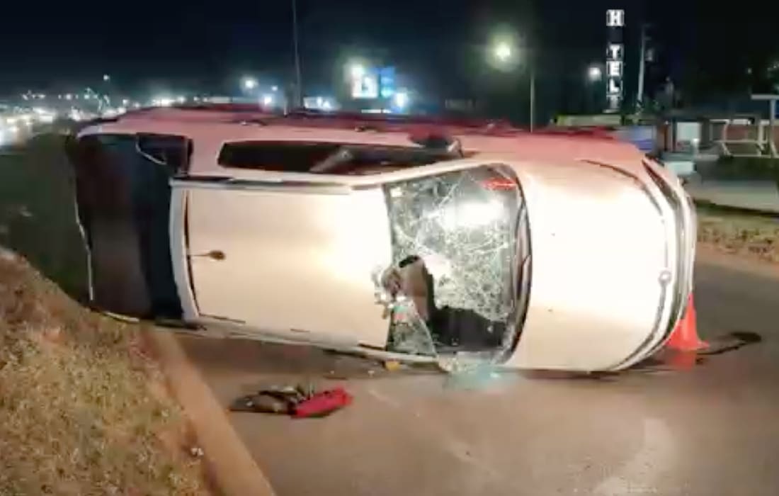 Sorriso: carro capota após passar em radar da BR-163
