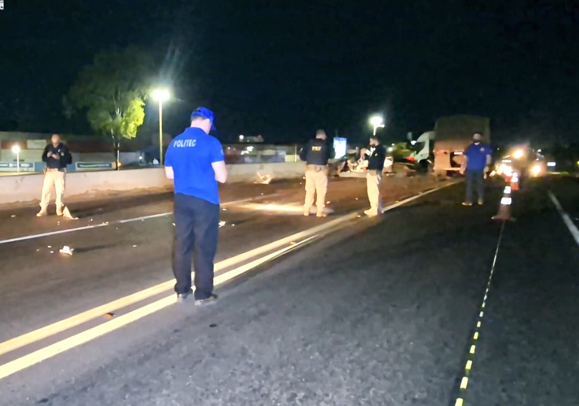 Perito aponta invasão de pista por carreta em acidente com um morto em viaduto de Sinop