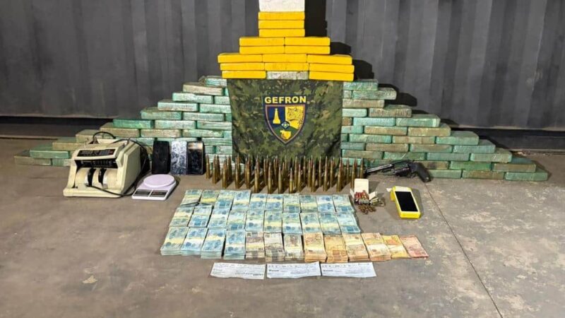 Polícia apreende 107 quilos de drogas, munições de fuzil e R$ 483 mil em Mato Grosso
