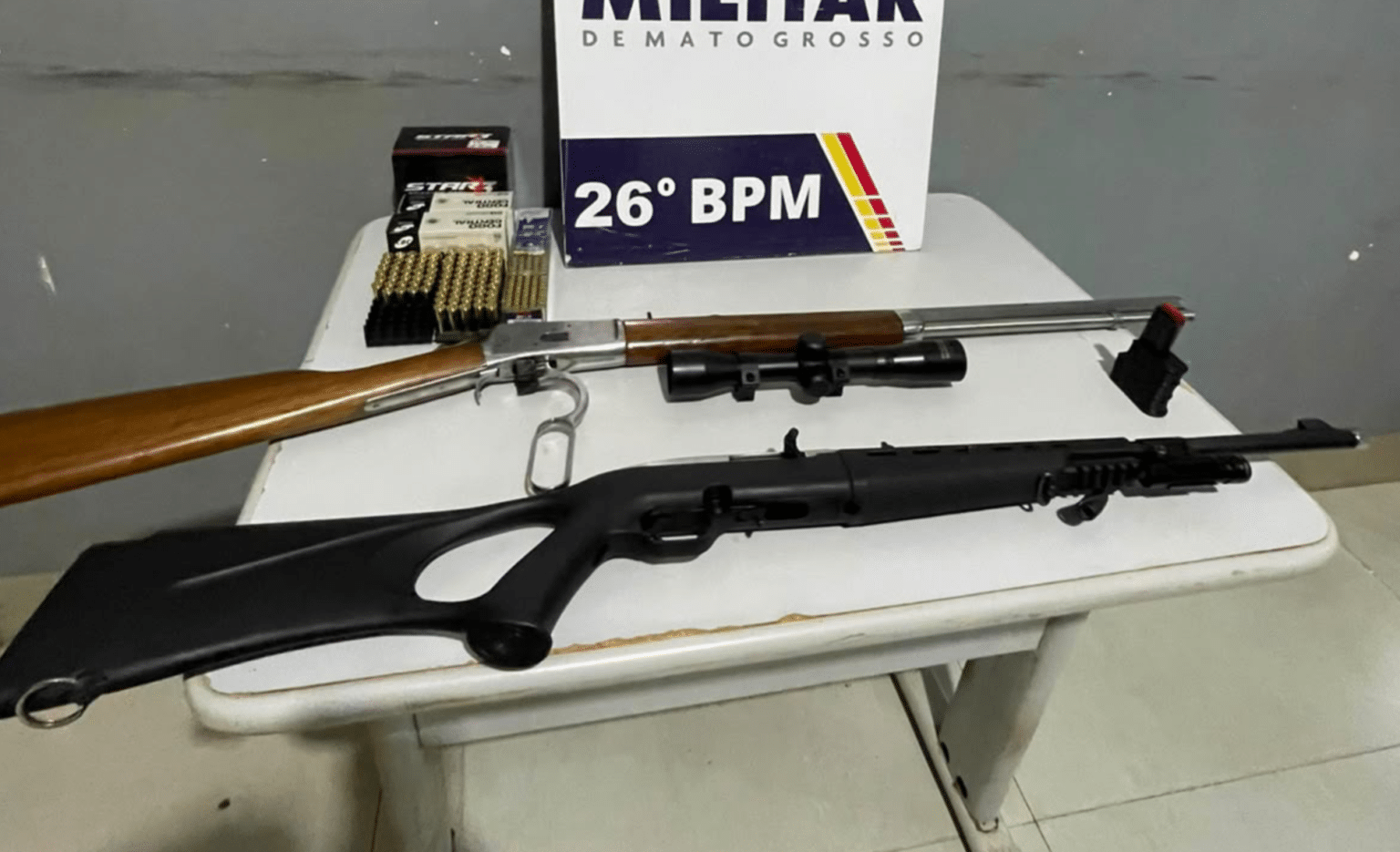 Homem é preso com armas e mais de 100 munições após denúncia de disparos em Nova Mutum