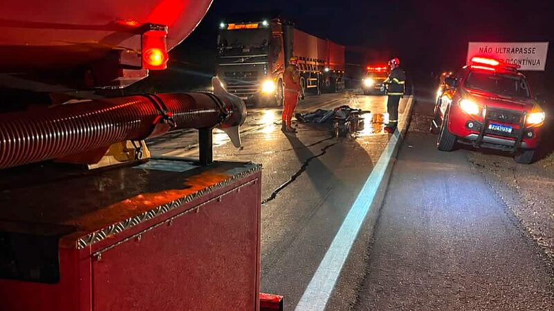 Motociclista morre após acidente e moto pegar fogo na BR-163 em Guarantã