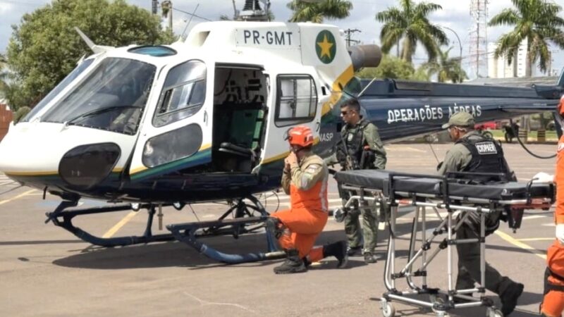 Trabalhador sofre choque elétrico em área rural e é resgatado por helicóptero em Sinop