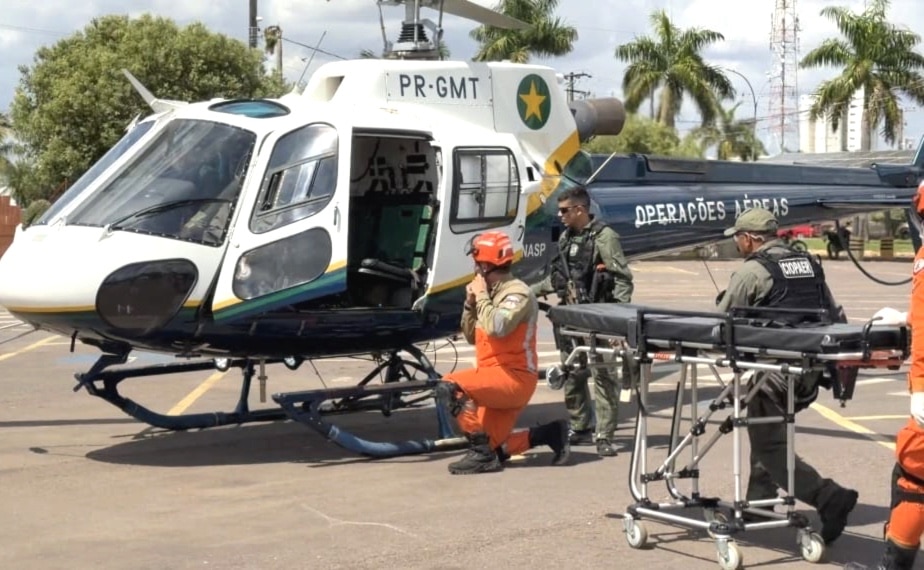 Trabalhador sofre choque elétrico em área rural e é resgatado por helicóptero em Sinop