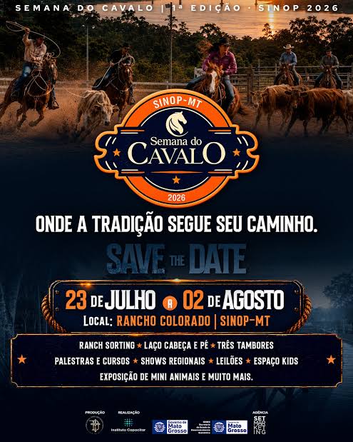 Sinop recebe a 1ª Semana do Cavalo no Rancho Colorado: tradição e agronegócio em destaque