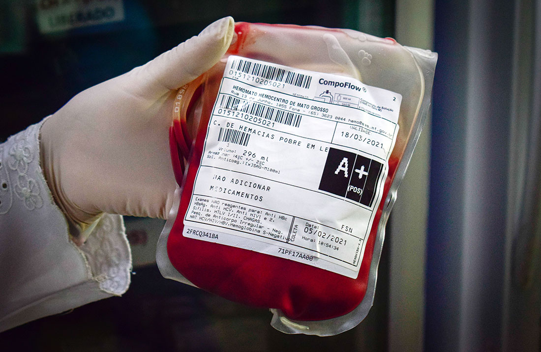 Hemocentro de Mato Grosso alerta para falta de sangue O-, O+ e B- e convoca população para doar