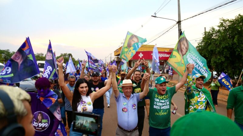 Scheila Pedroso caminha com Wellington Fagundes em Sinop e reforça alinhamento em pautas sociais e de proteção às mulheres