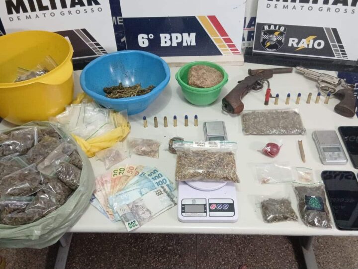 PM prende trio com duas armas, ‘supermaconha’ e pasta base em Cáceres