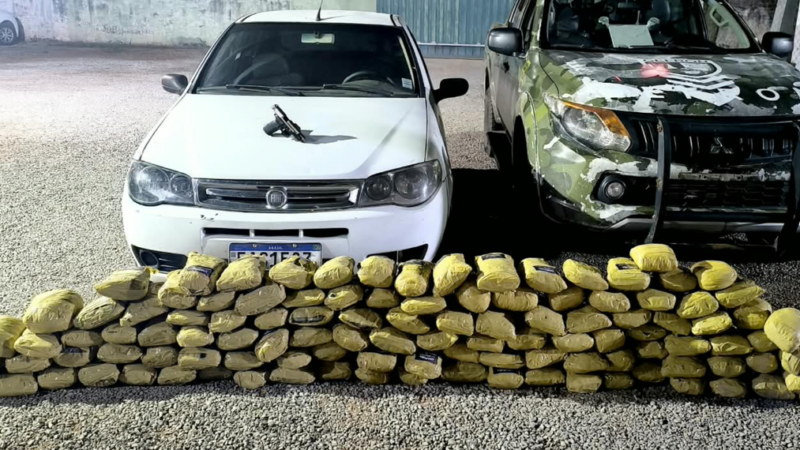 Motorista com 59 kg de maconha troca tiros com o Gefron e é baleado em Cáceres