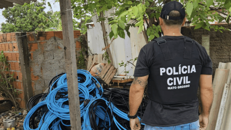 Quatro são presos por roubo de 2 toneladas de fios de cobre em Cuiabá; material foi achado em Várzea Grande