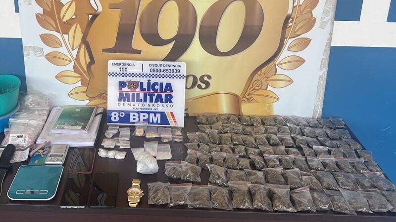 PM apreende 107 porções de drogas com dois adolescentes em Alta Floresta