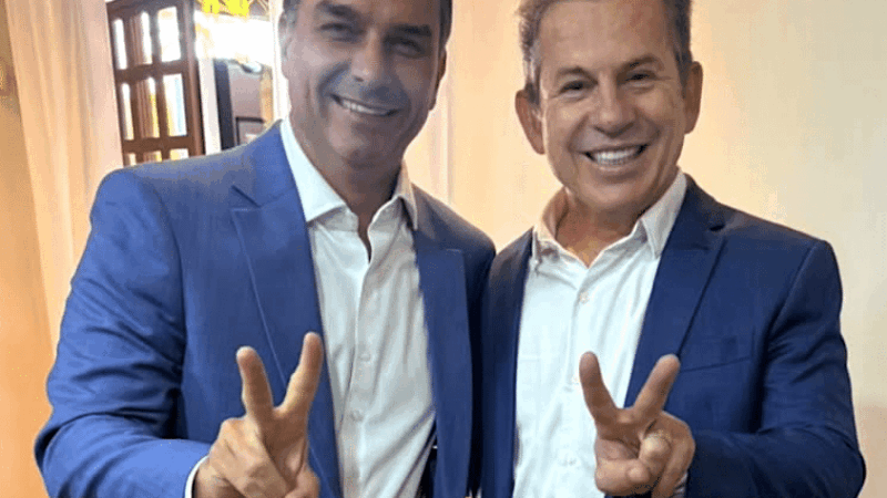 Mauro Mendes se reúne com Flávio Bolsonaro em Brasília para reforçar apoio no segundo turno